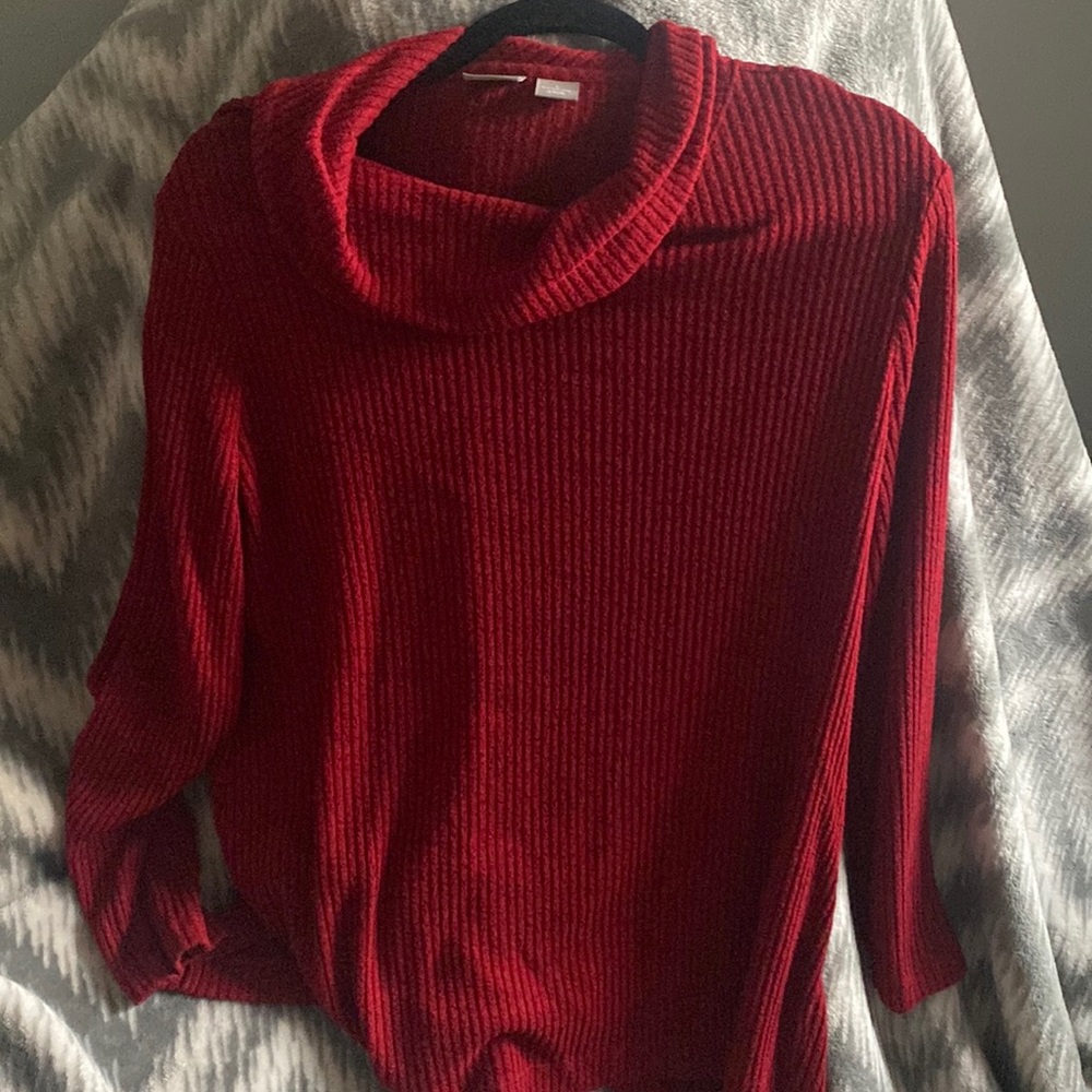 Red Cow Neck Sweater